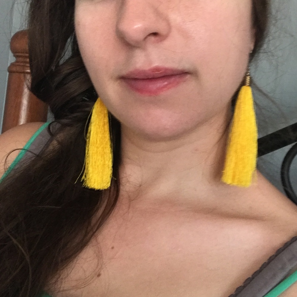 Egyptian Yellow Tassel Earrings